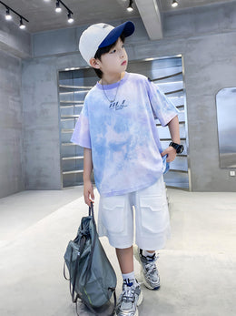 Boys Dyed T-shirt and Shorts Set