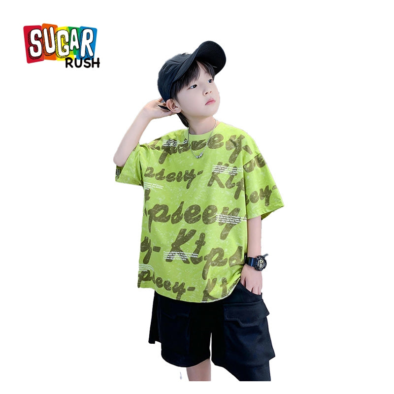 Boys Printed T-shirt with Shorts
