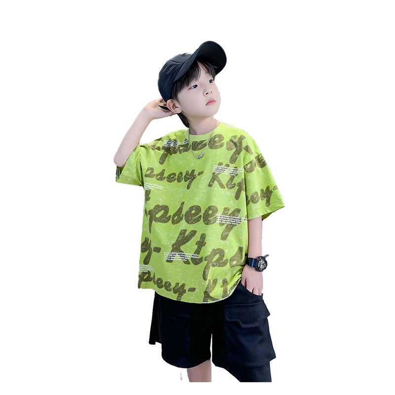 Boys Printed T-shirt with Shorts