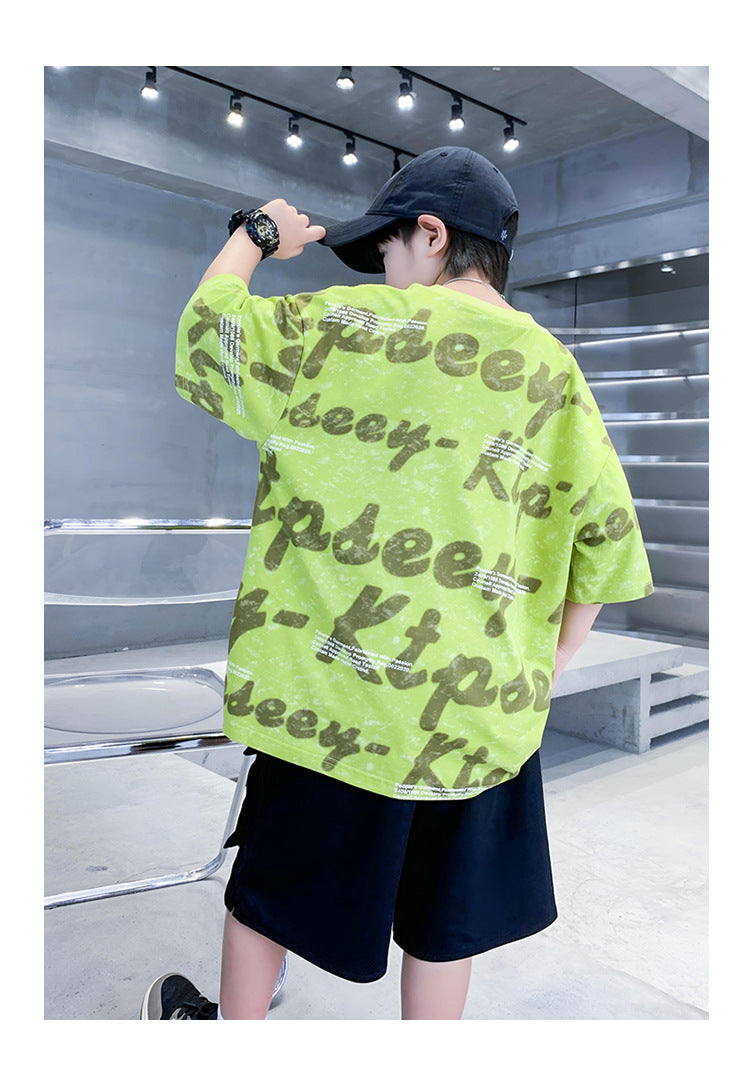 Boys Printed T-shirt with Shorts