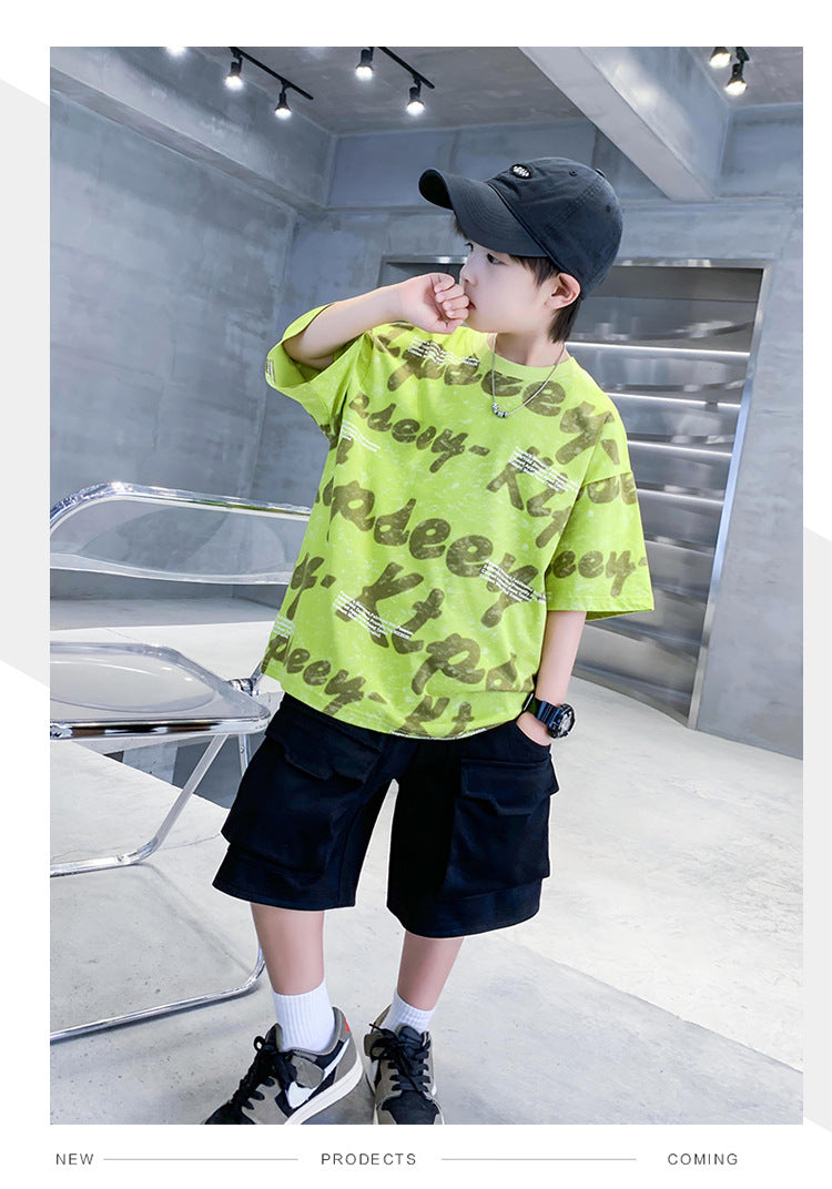 Boys Printed T-shirt with Shorts