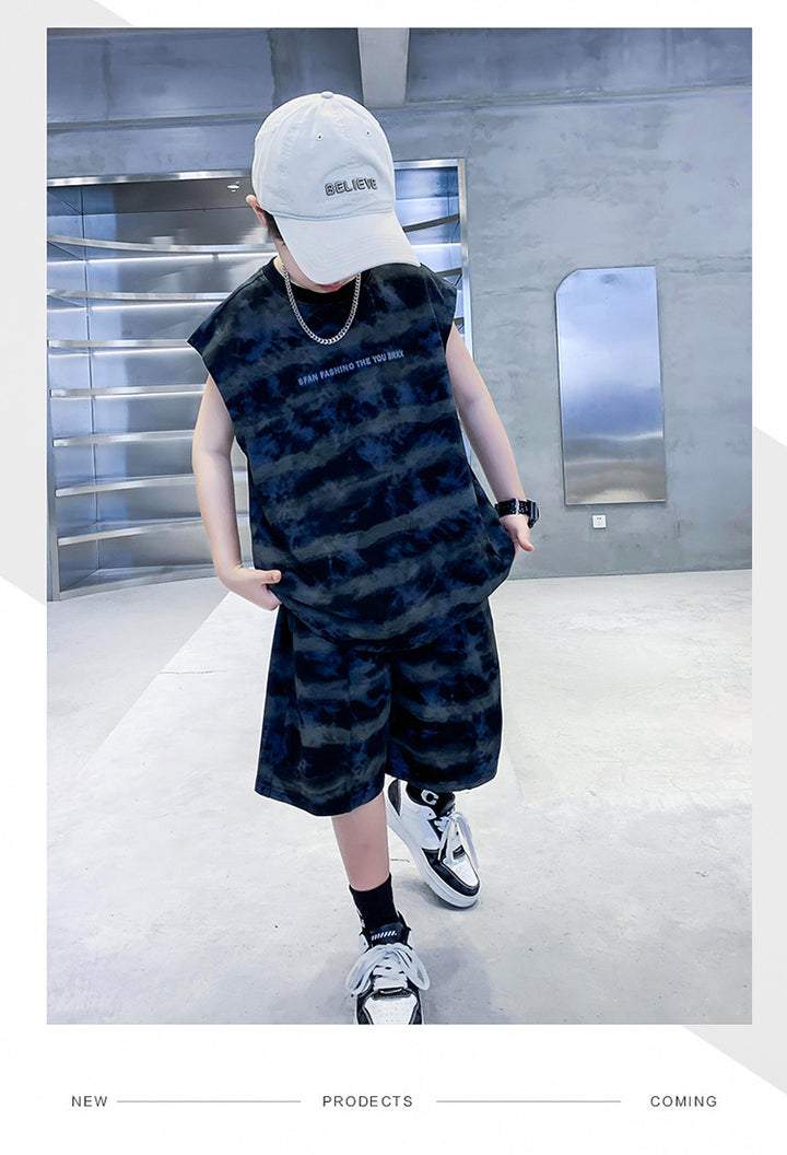 Boys Printed T-shirt with Shorts