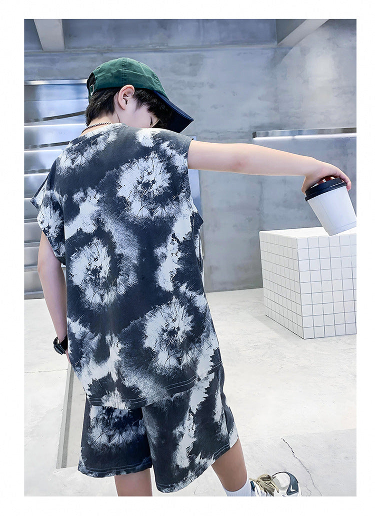 Boys Printed T-shirt with Shorts