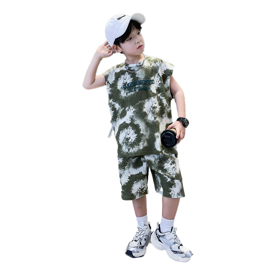 Boys Printed T-shirt with Shorts
