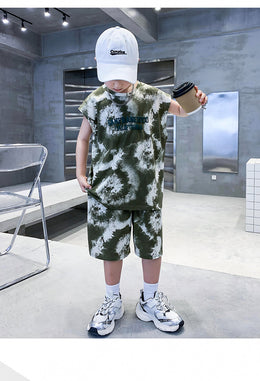 Boys Printed T-shirt with Shorts