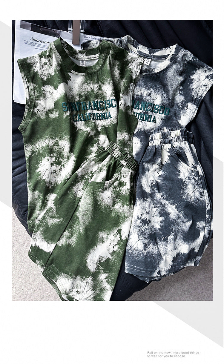 Boys Printed T-shirt with Shorts