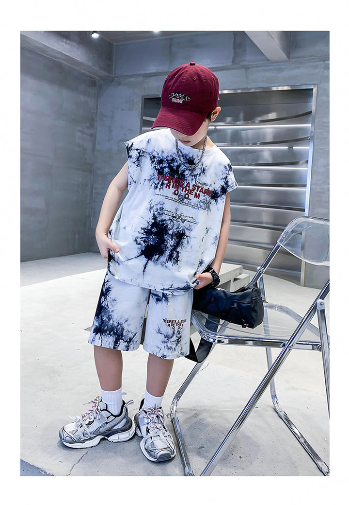 Boys Printed T-shirt with Shorts
