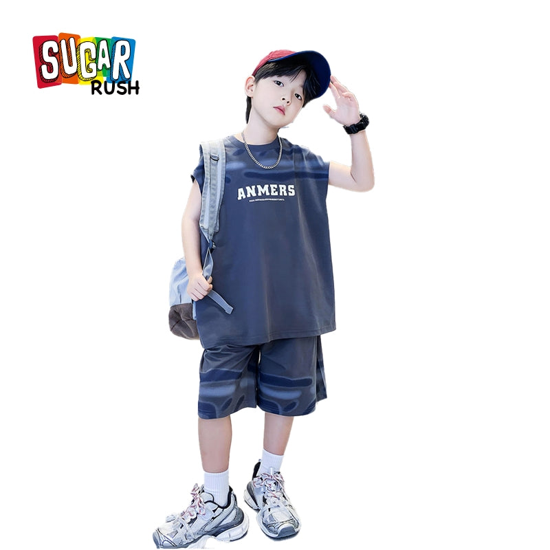Boys Printed T-shirt with Shorts