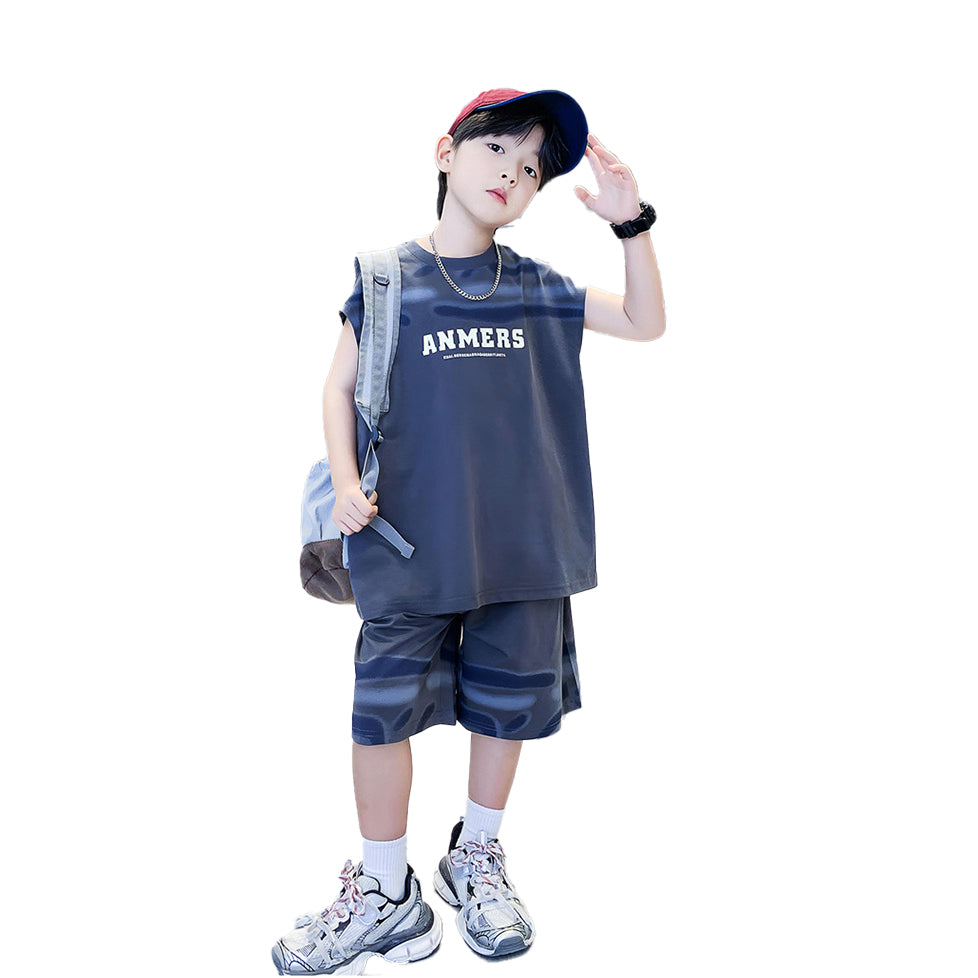 Boys Printed T-shirt with Shorts