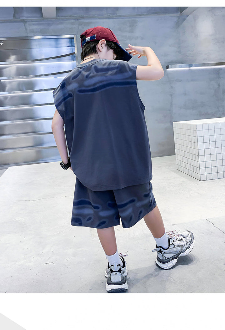 Boys Printed T-shirt with Shorts