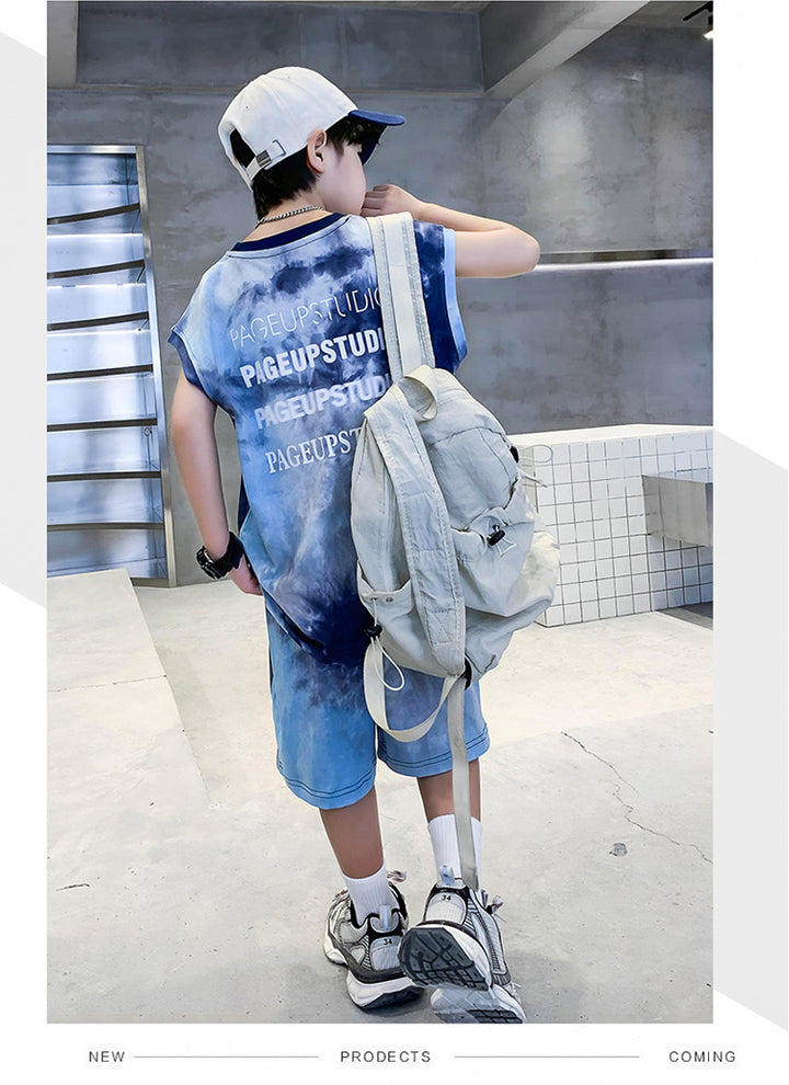 Boys Printed T-shirt with Shorts