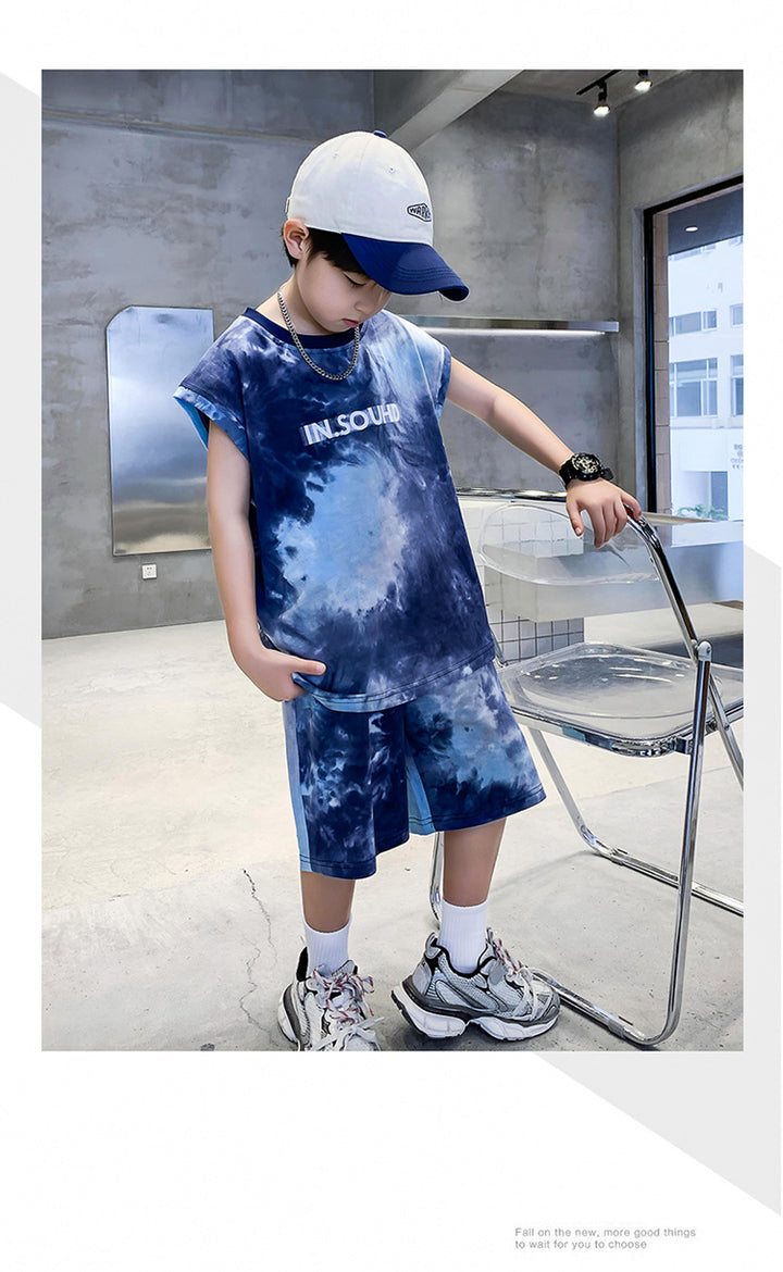 Boys Printed T-shirt with Shorts