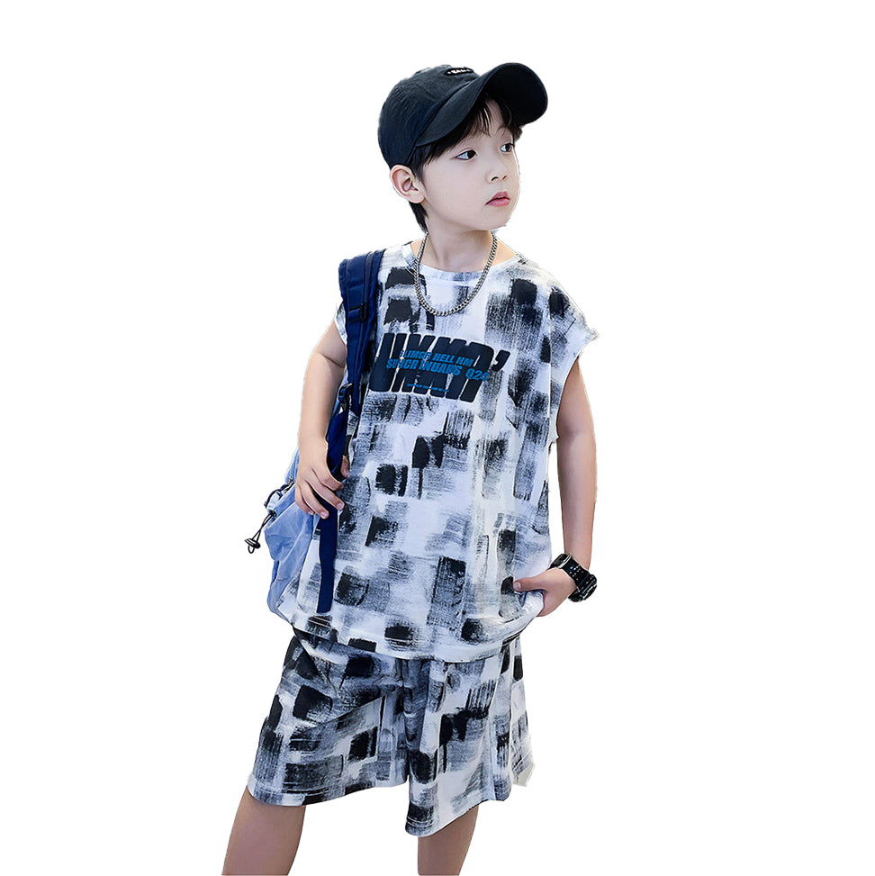 Boys Printed T-shirt with Shorts