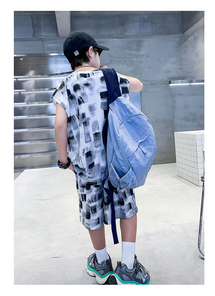Boys Printed T-shirt with Shorts