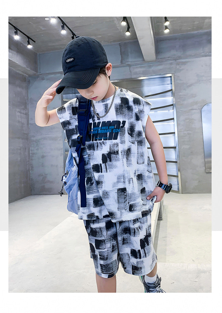 Boys Printed T-shirt with Shorts