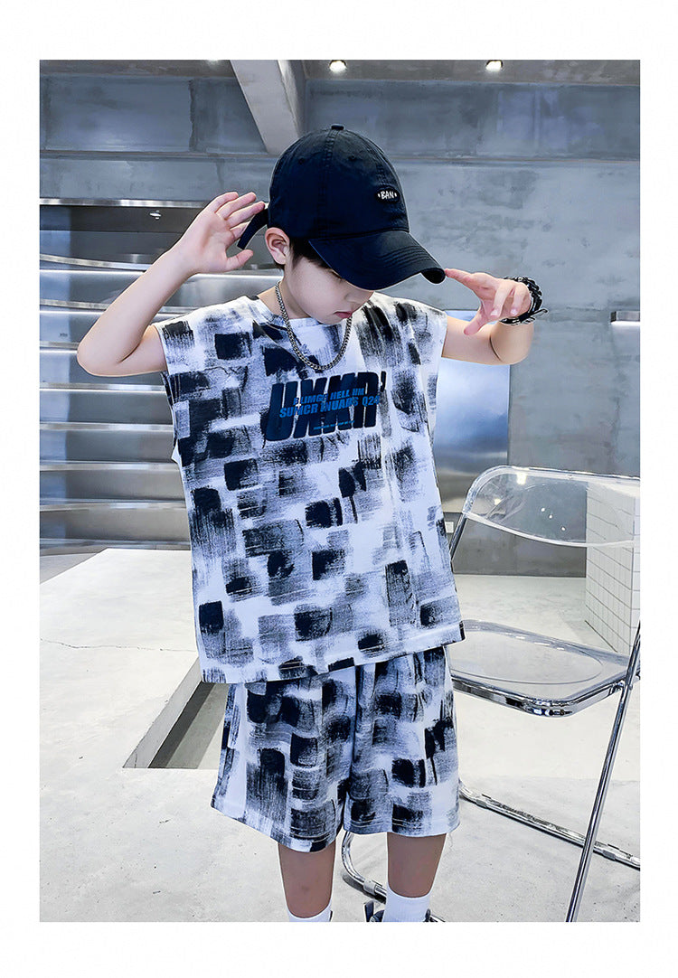 Boys Printed T-shirt with Shorts