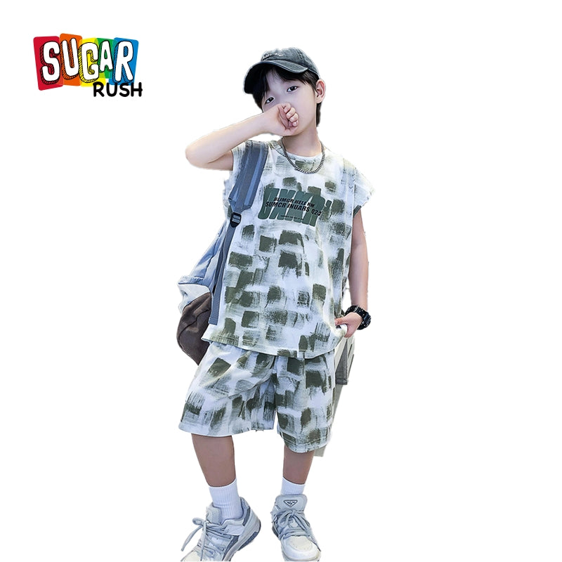 Boys Printed T-shirt with Shorts