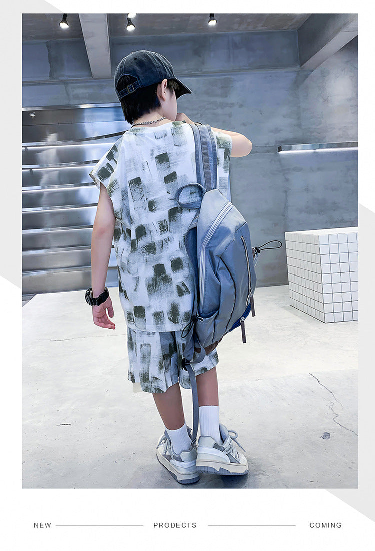 Boys Printed T-shirt with Shorts