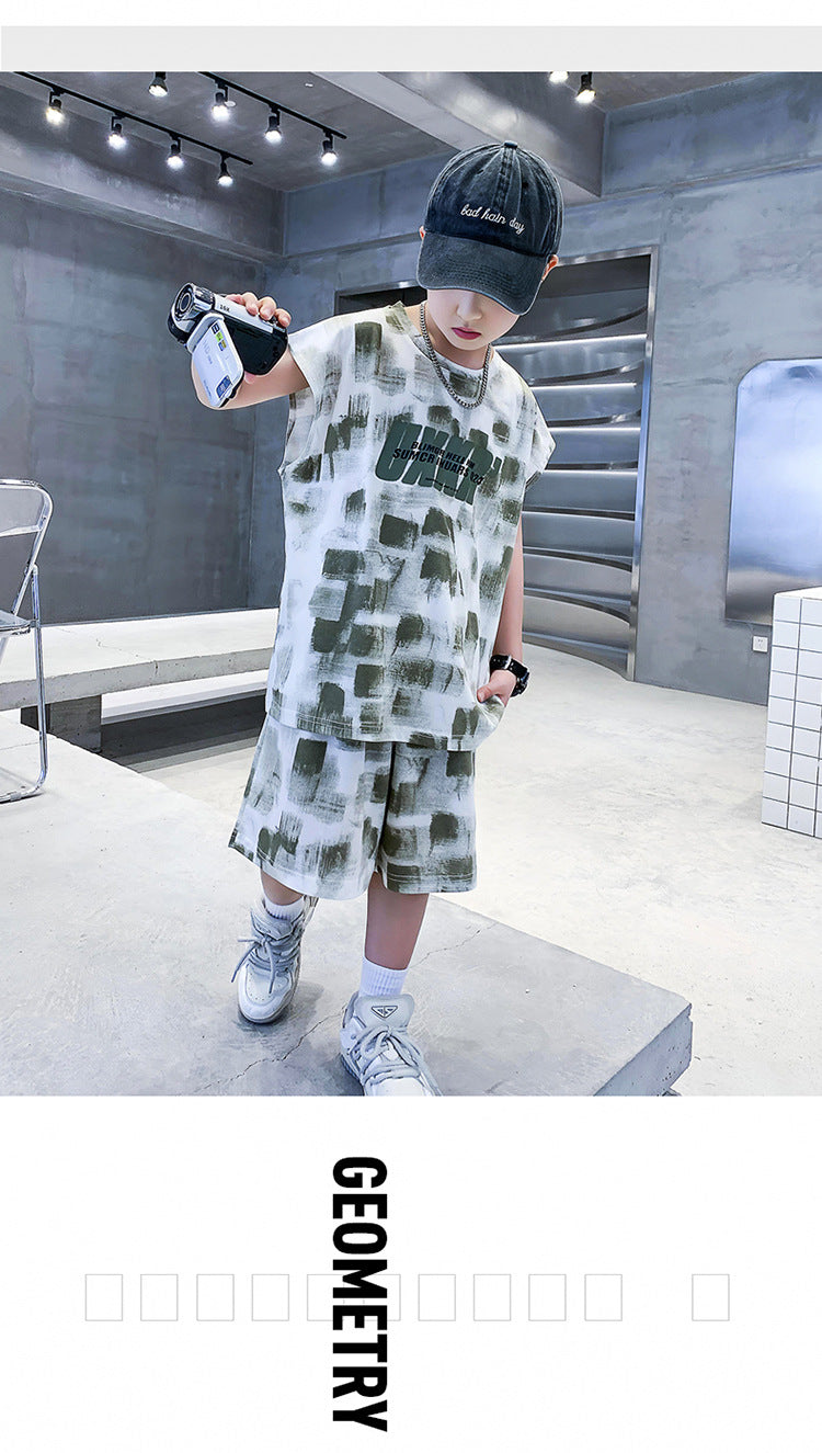 Boys Printed T-shirt with Shorts