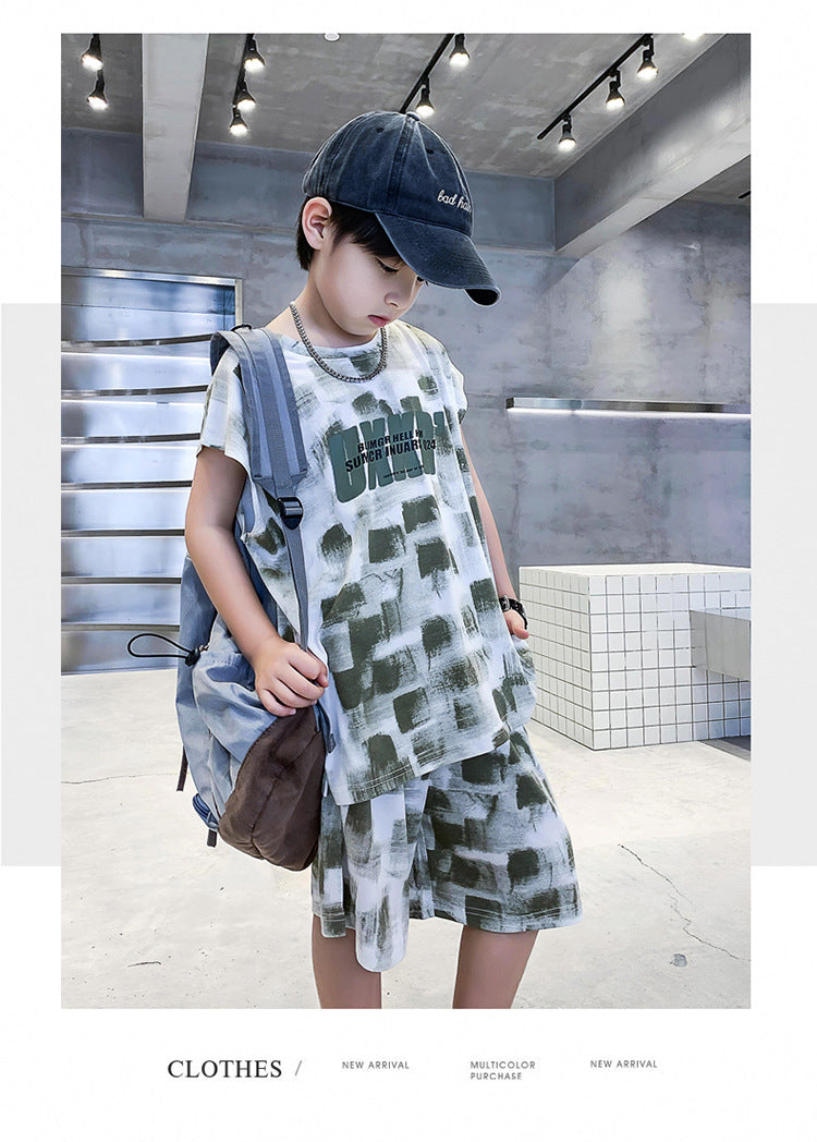 Boys Printed T-shirt with Shorts