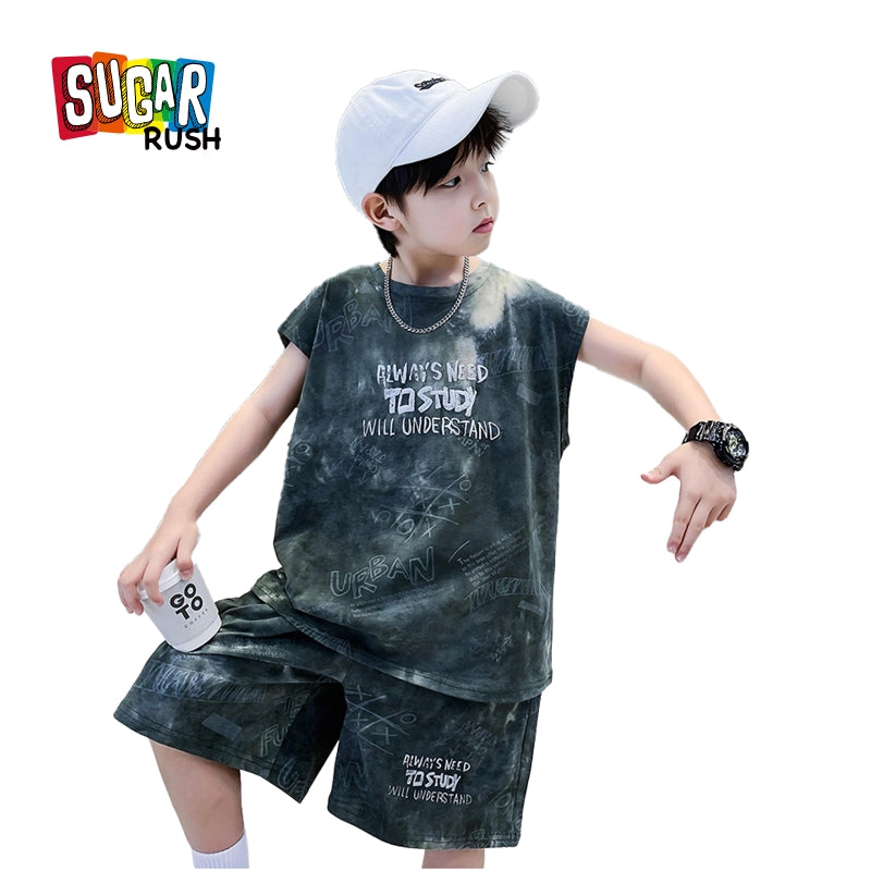 Boys Printed T-shirt with Shorts