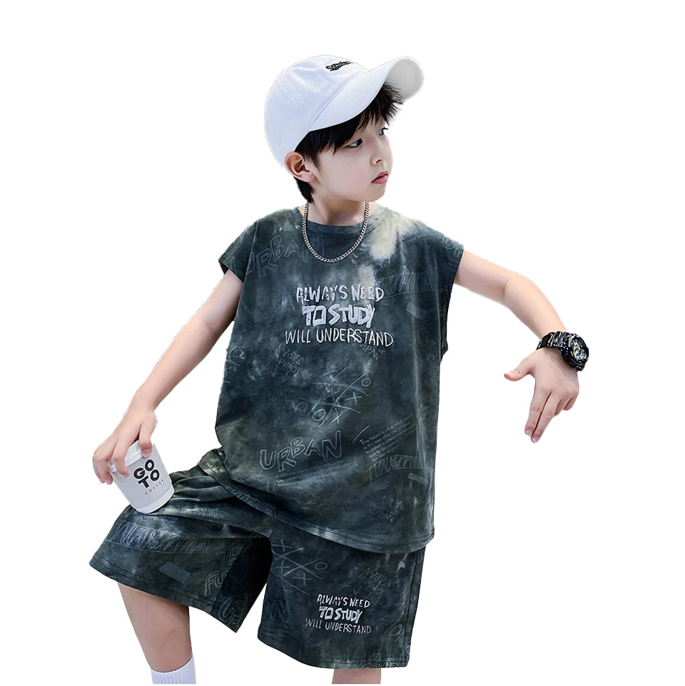 Boys Printed T-shirt with Shorts