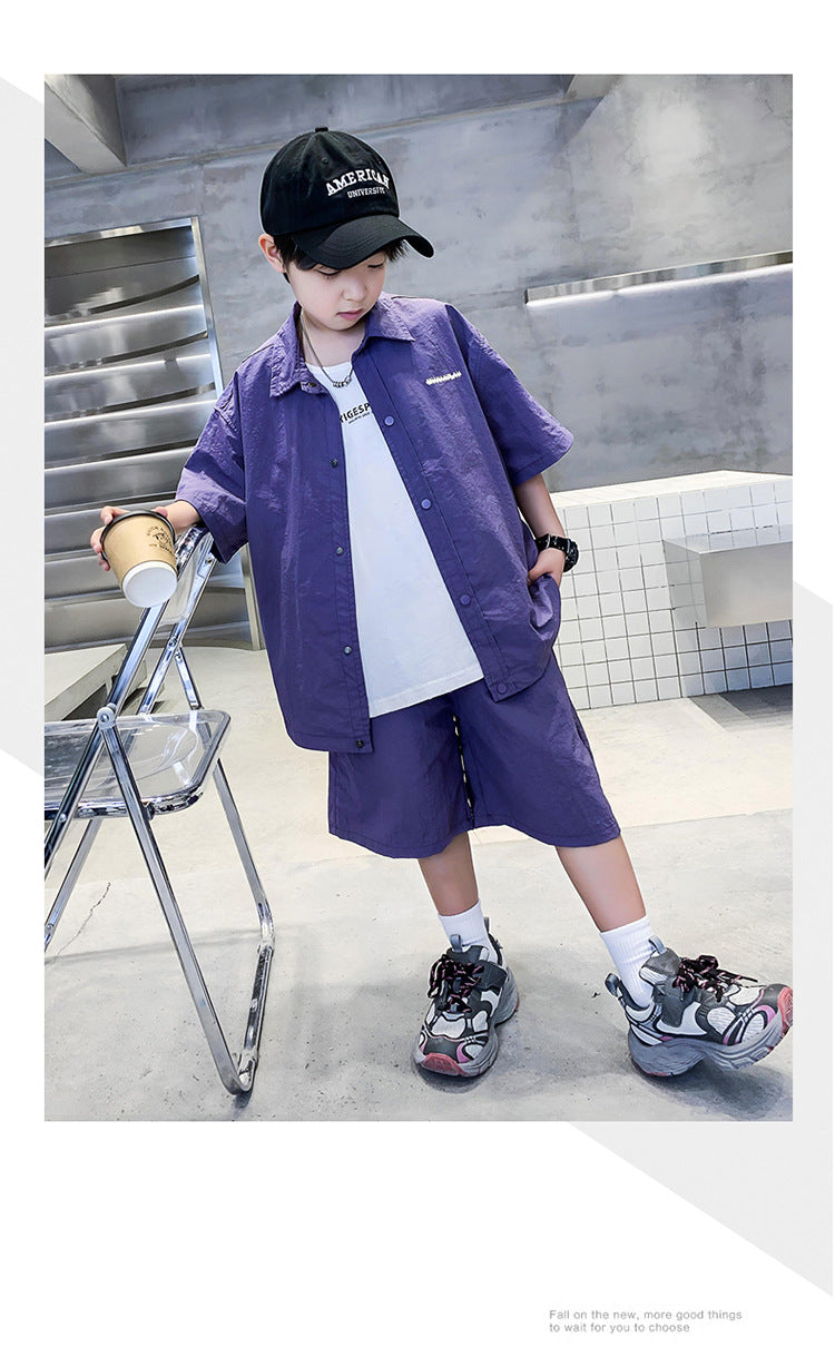 Boys T-shirt and Shirt with Shorts