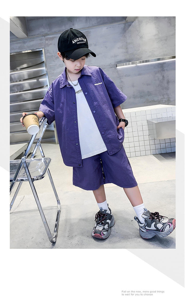 Boys T-shirt and Shirt with Shorts
