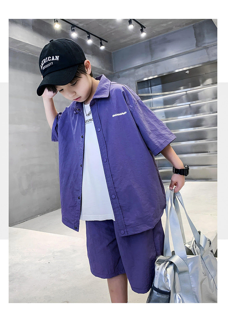 Boys T-shirt and Shirt with Shorts