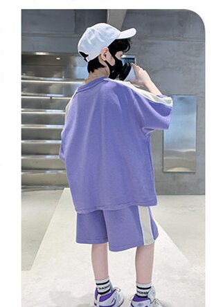 Boys Round Neck Short Sleeves Printed Top with Shorts