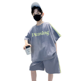 Boys Round Neck Printed Top with Shorts