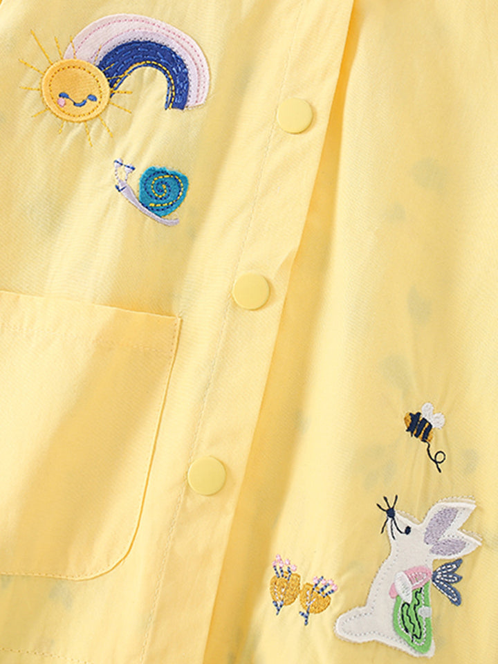 Girls Floral Lightweight Outdoor Bomber with Patchwork Jacket