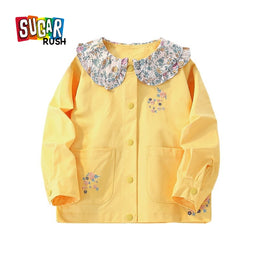 Girls Floral Printed Lightweight Cotton Tailored Jacket