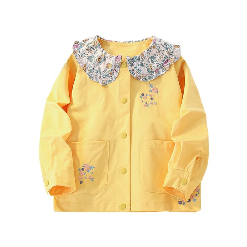 Girls Floral Printed Lightweight Cotton Tailored Jacket