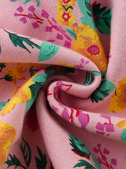 Girls Floral Lightweight Outdoor Puffer Jacket