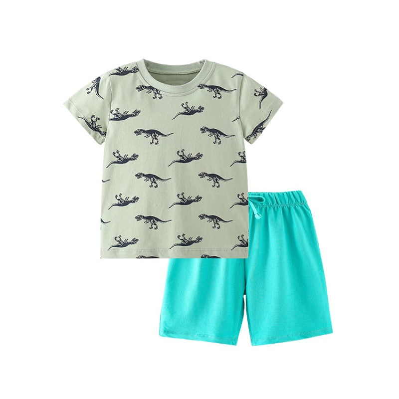 Boys Printed Pure Cotton T-shirt With Shorts