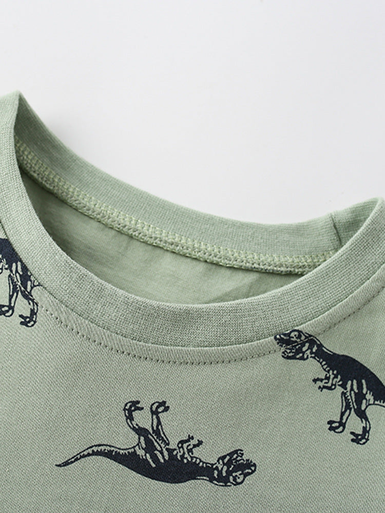 Boys Printed Pure Cotton T-shirt With Shorts