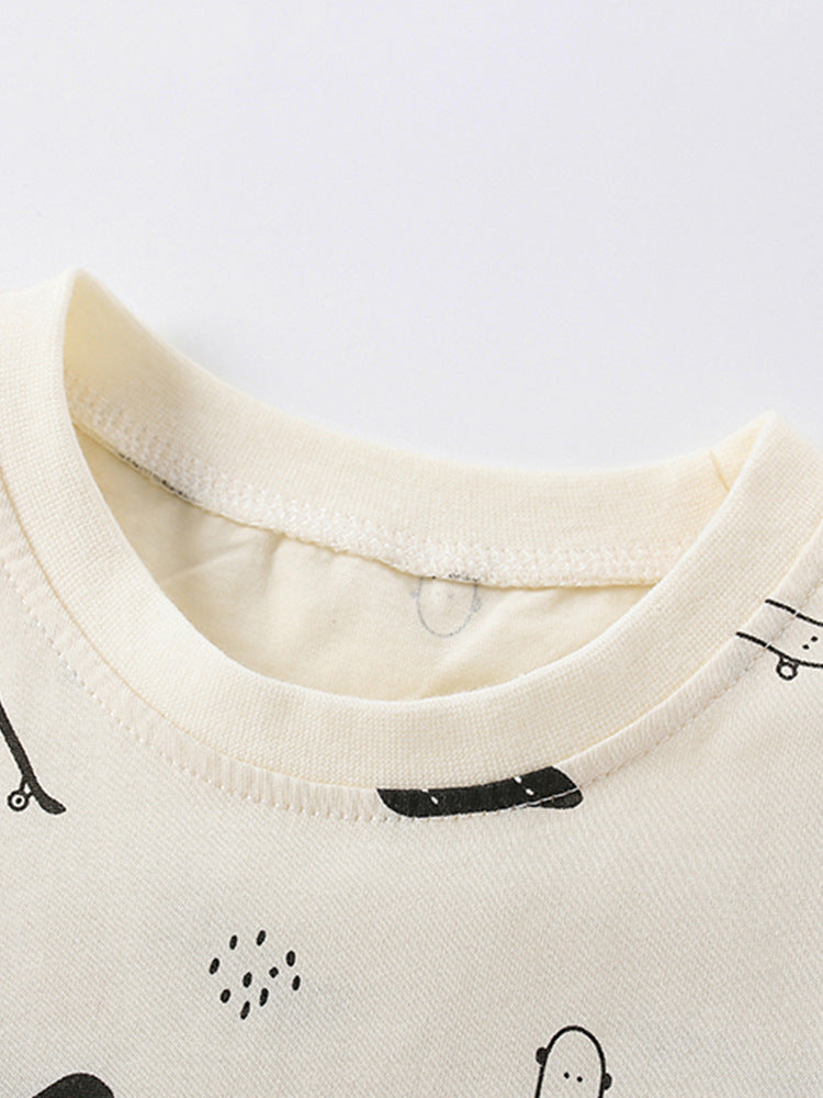 Boys Printed T-shirt with Shorts