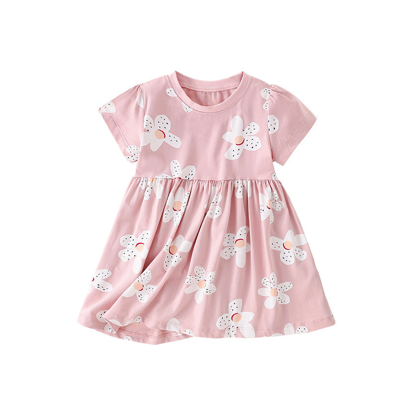 Girls Floral Print Fit & Flare Dress
