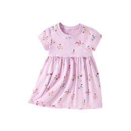 Girls Floral Print Fit & Flare Dress