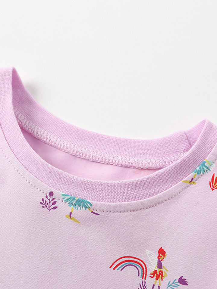 Girls Floral Print Fit & Flare Dress