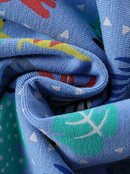 Floral Print Short Sleeves Round Neck Cotton Fit & Flare Dress