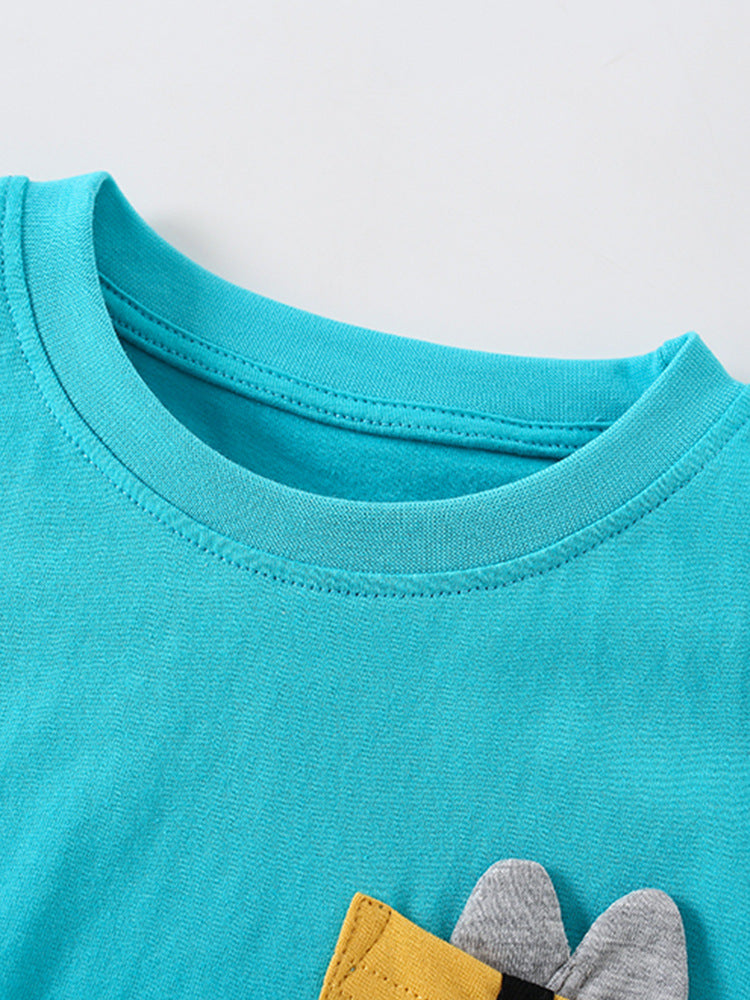 Girls Printed Pure Cotton T-shirt With Shorts