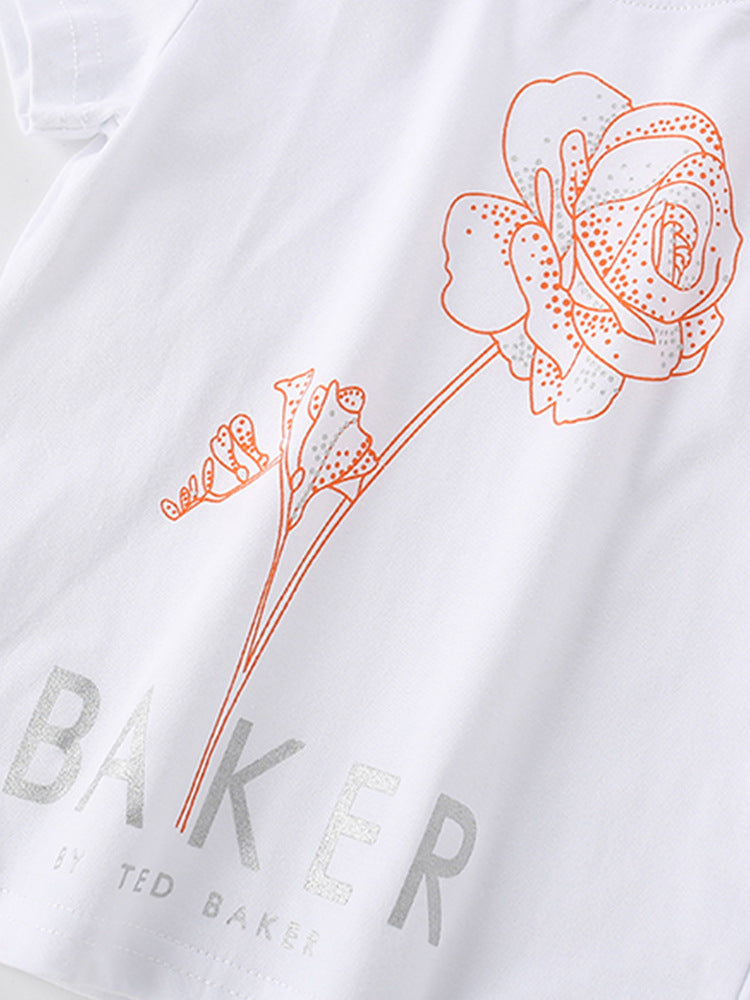 Girls Printed Pure Cotton T-shirt With Leggings