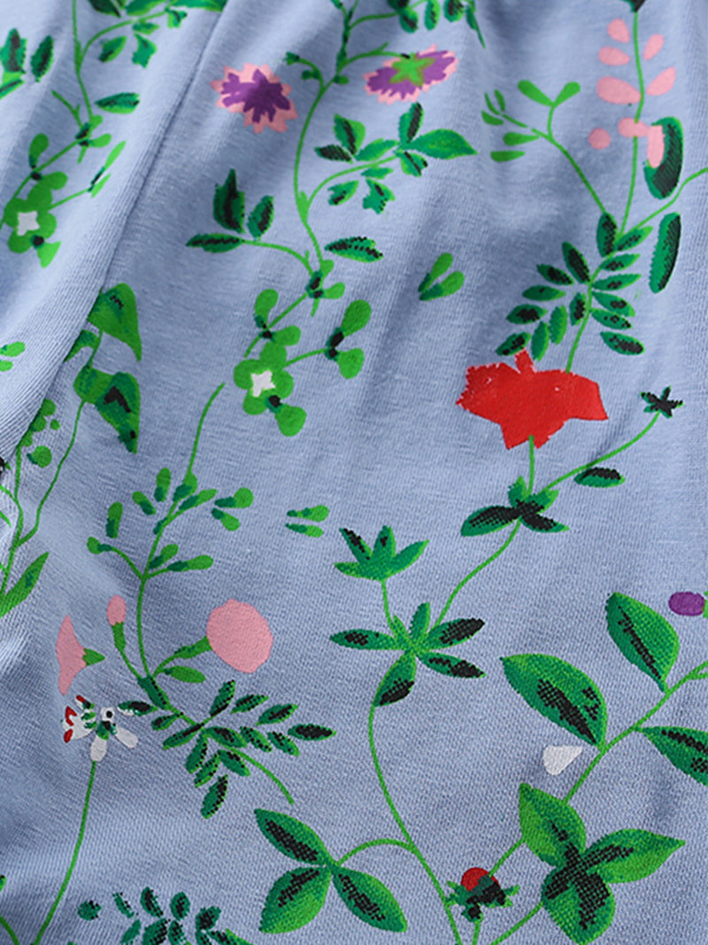 Girls Printed Pure Cotton T-shirt With Pyjamas