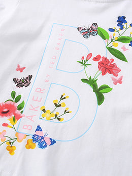 Girls Printed Pure Cotton T-shirt With Pyjamas