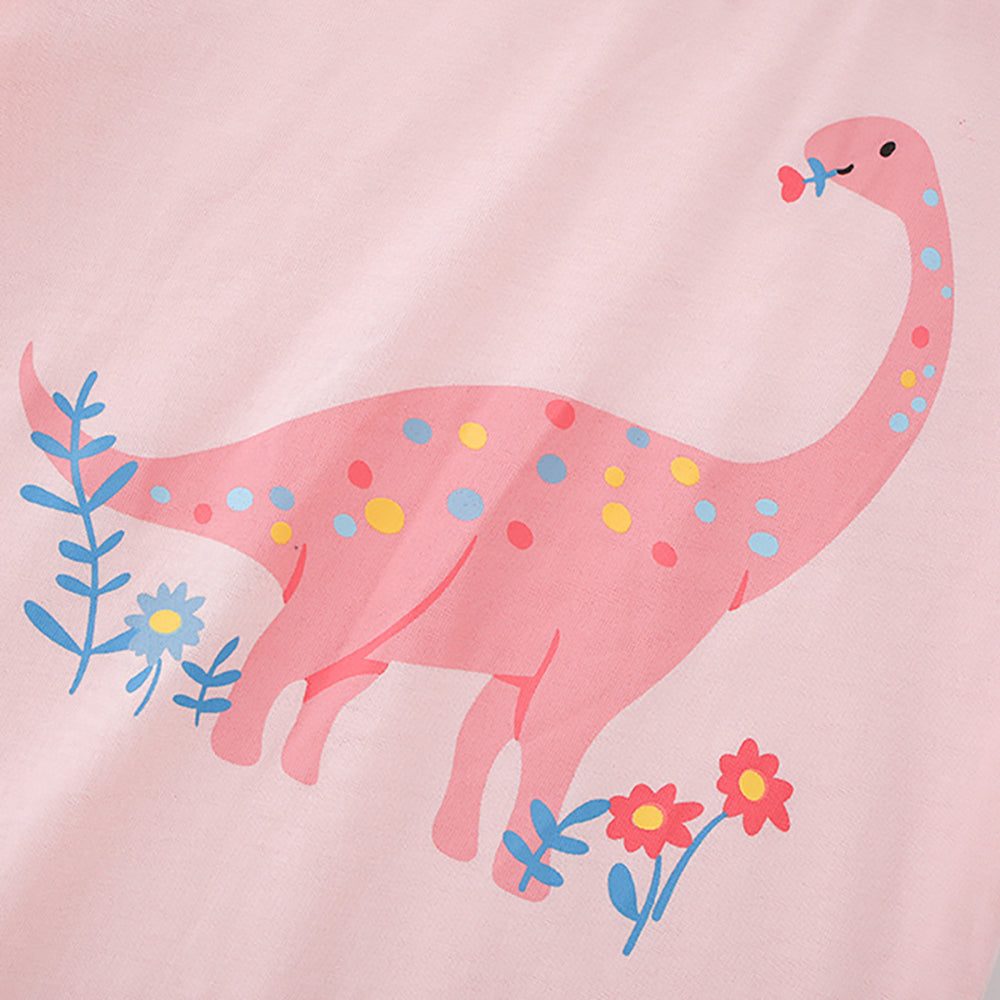 Girls Typography Printed V-Neck Applique T-shirt