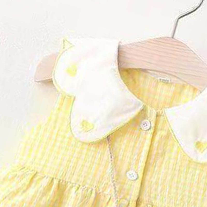 Girls Checked Georgette Fit & Flare Dress