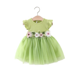 Flutter Sleeve Georgette Fit & Flare Dress