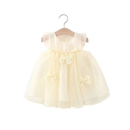 Girls Self Design Sleeveless Round Neck Fit & Flare Dress